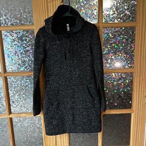 Fabletics Yukon Sweater Dress Fleece Lined Hooded Dress Sz S Warm Cozy Fuzzy